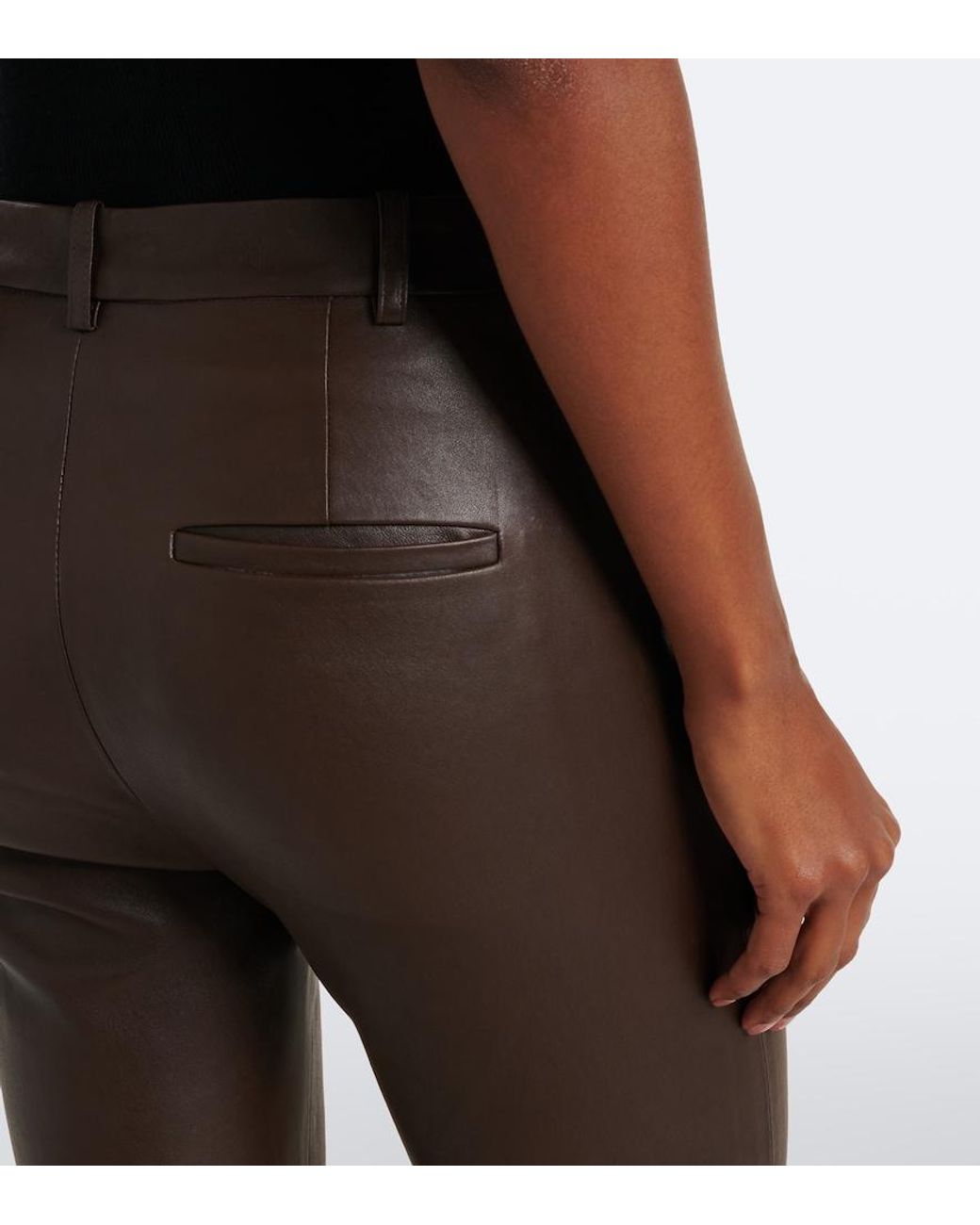 Vince Black Leather Flared Pants