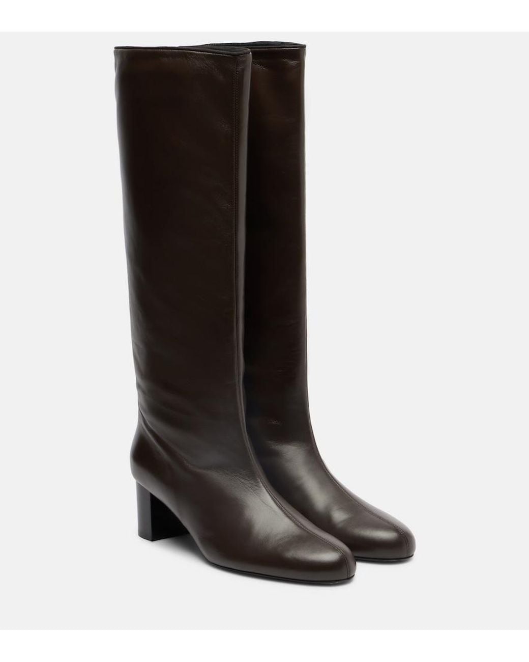 Totême Black Downtown Leather Knee-High Boots