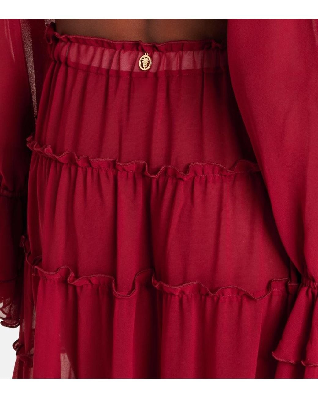 Bananhot Elma Tiered Semi-Sheer Maxi Skirt