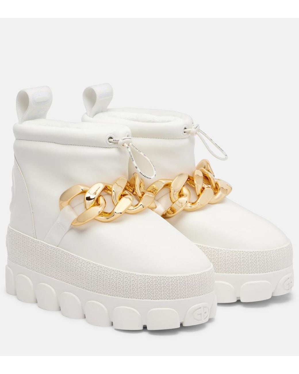 Goldbergh White Champy Chain-Detail Snow Boots