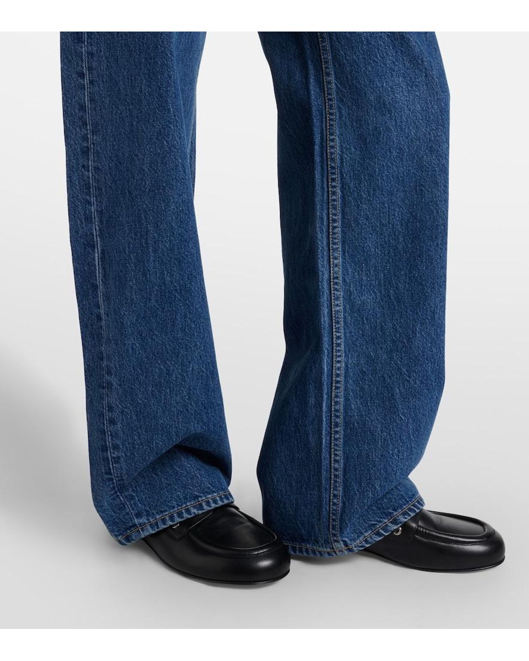 SLVRLAKE Denim Blue Cassie Wide-Leg Jeans