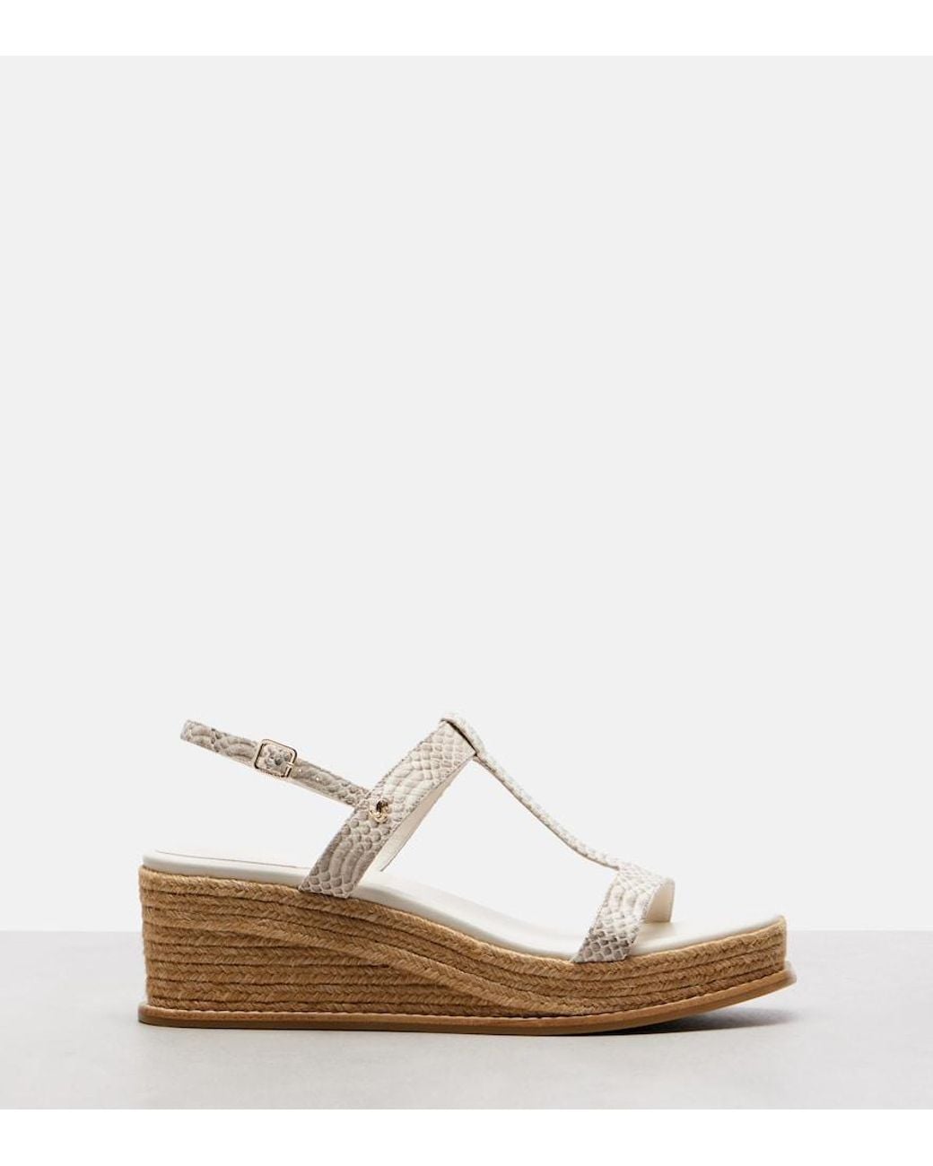 Jimmy Choo White Theia 100 Leather Espadrille Wedges