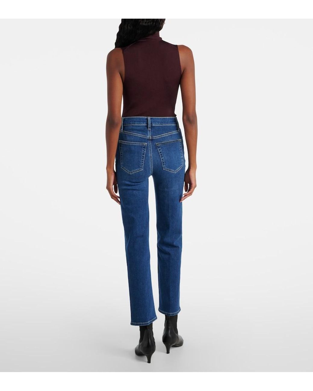 FRAME Blue Sleek Straight Jeans