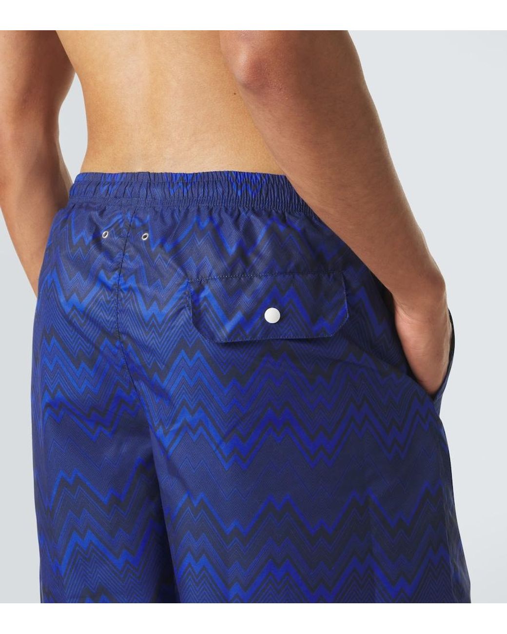 Missoni Blue Zigzag Swim Trunks for men