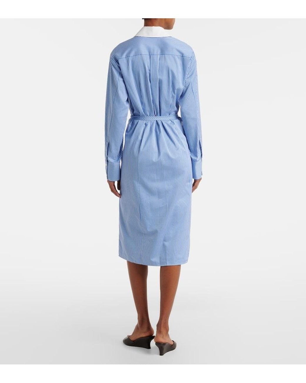 Altuzarra Blue Floyd Pinstripe Cotton Poplin Shirt Dress