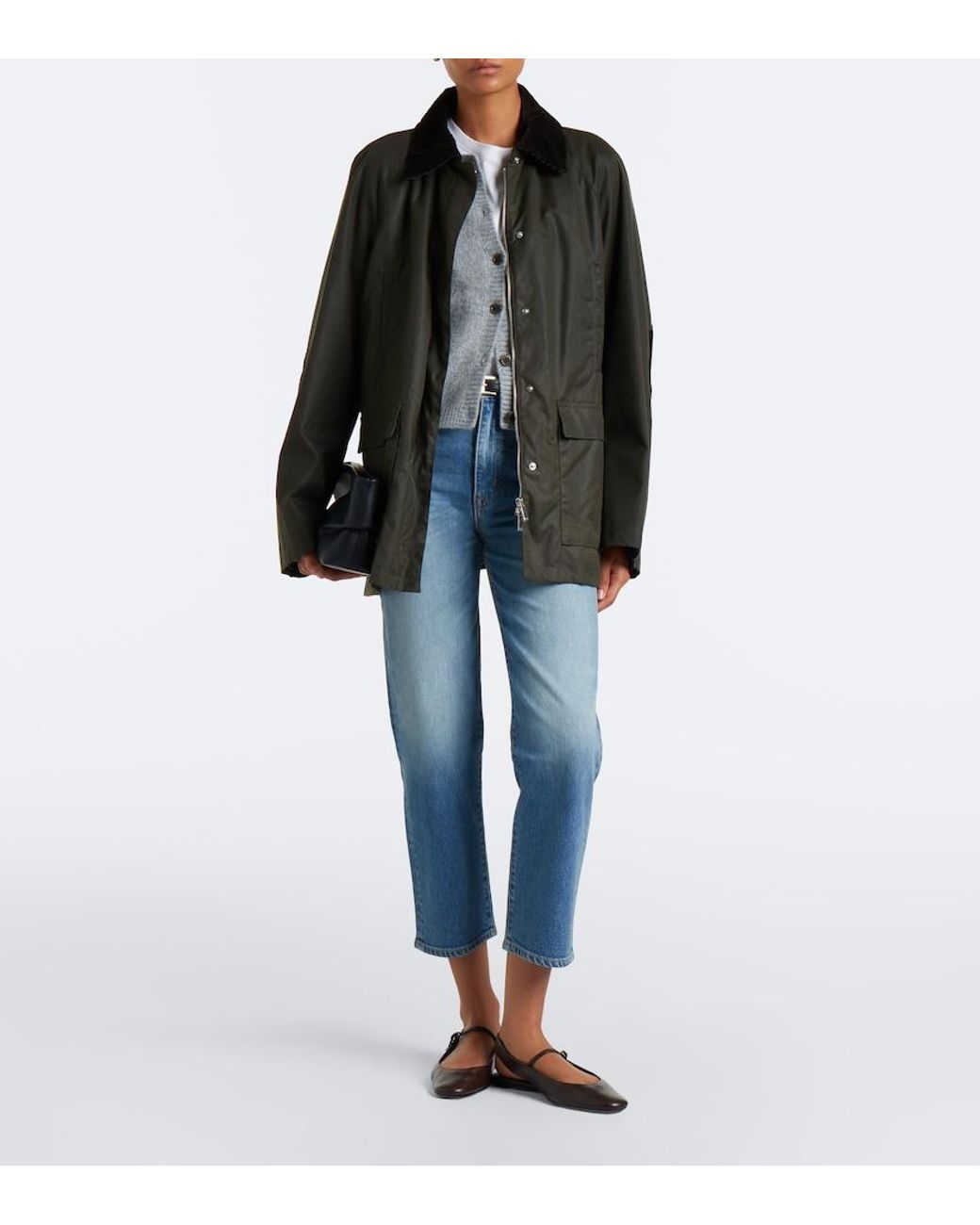 SLVRLAKE Denim Blue London Cropped Straight Jeans