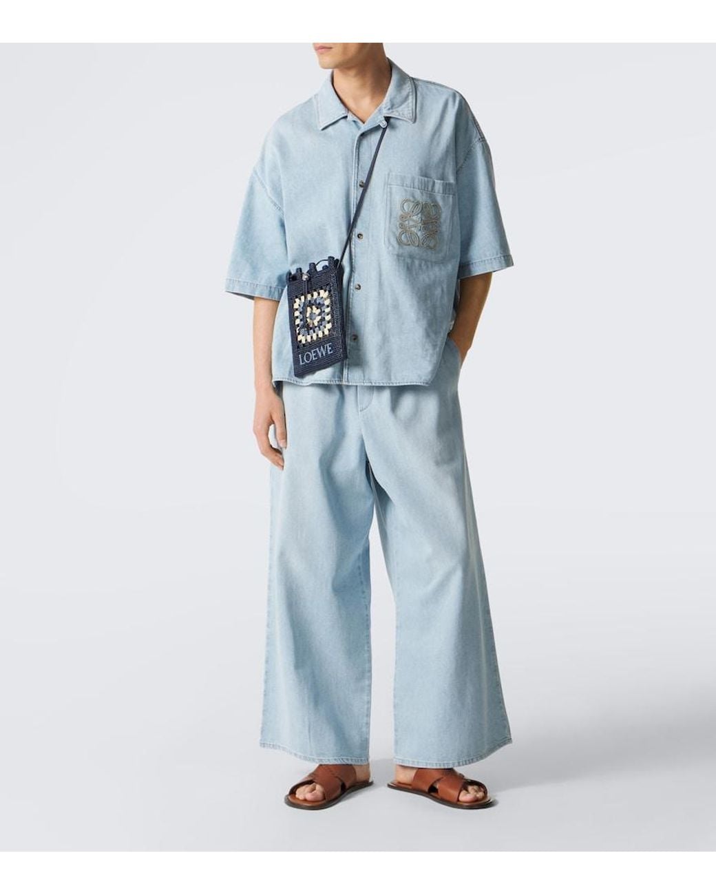 Loewe Brown Paula's Ibiza Flex Leather Sandals for men