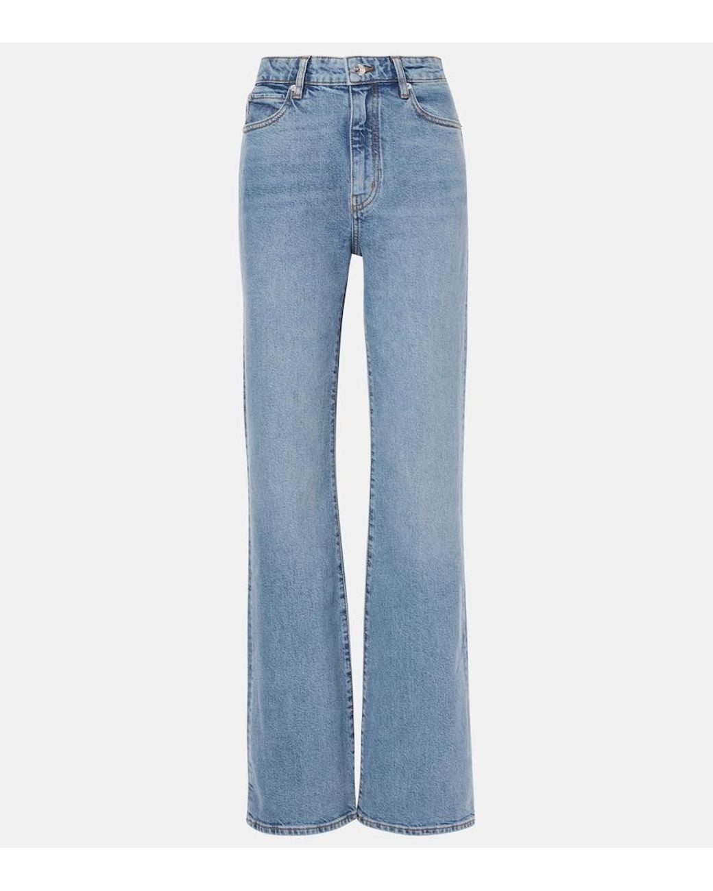 FRAME Blue Arrow High-Rise Flared Jeans