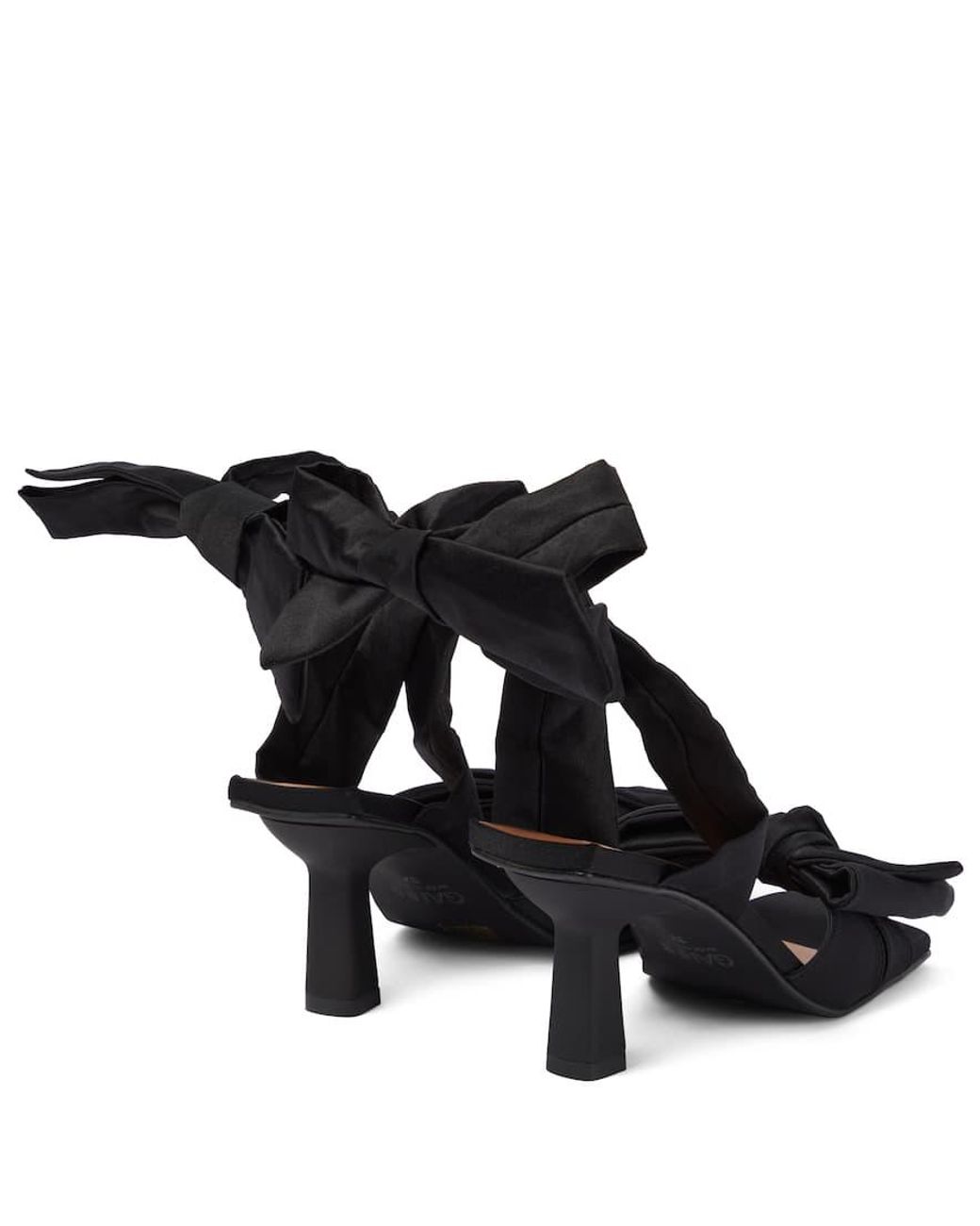 Ganni Bow Trimmed Lace Up Sandals in Black Lyst