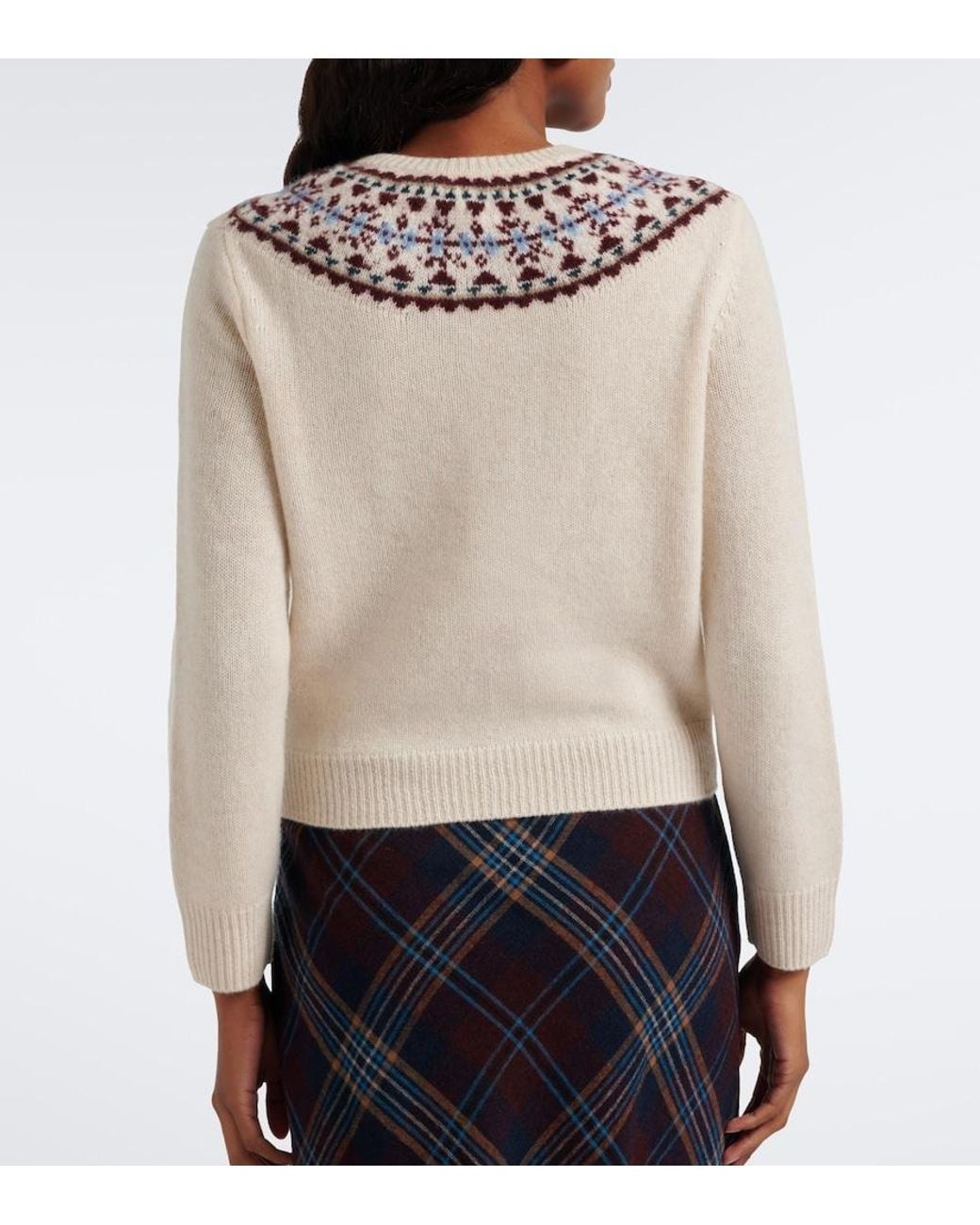 Doen Natural Olympe Fair Isle Cashmere Cardigan