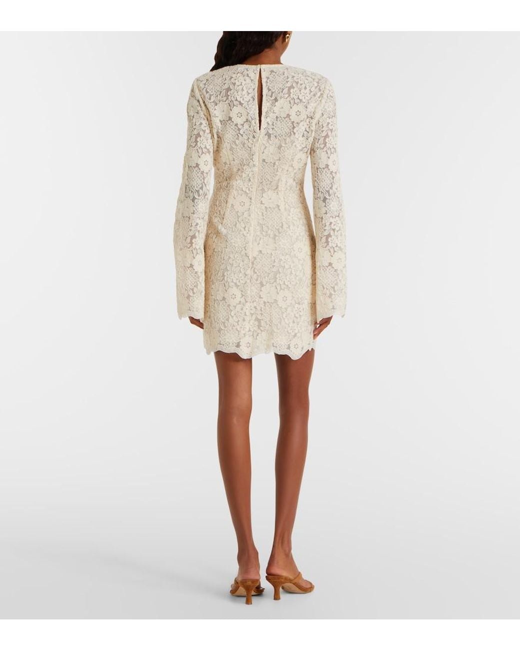 Veronica Beard Natural Teresia Embroidered Tulle Minidress