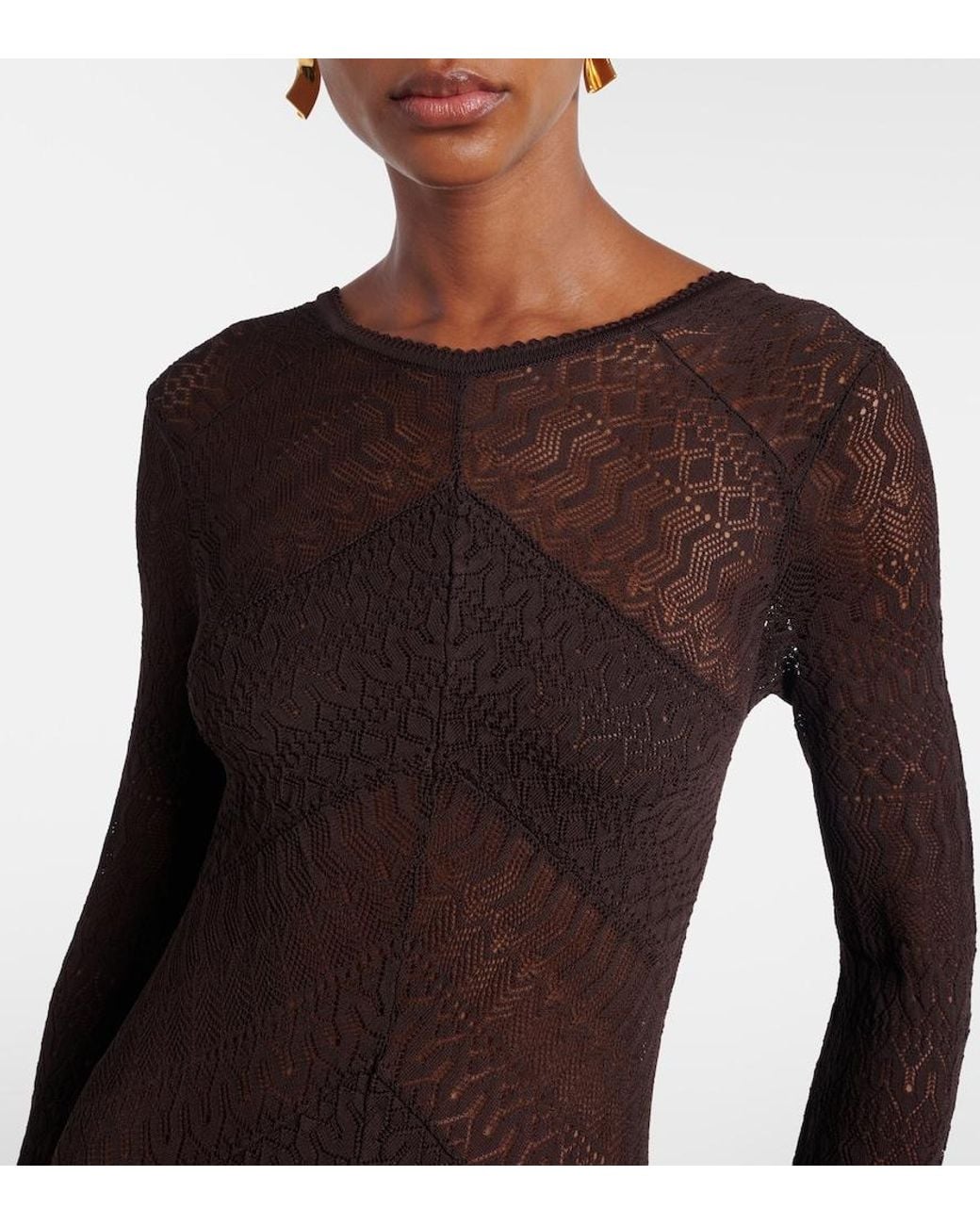Staud Black Vera Knitted Open-Back Maxi Dress