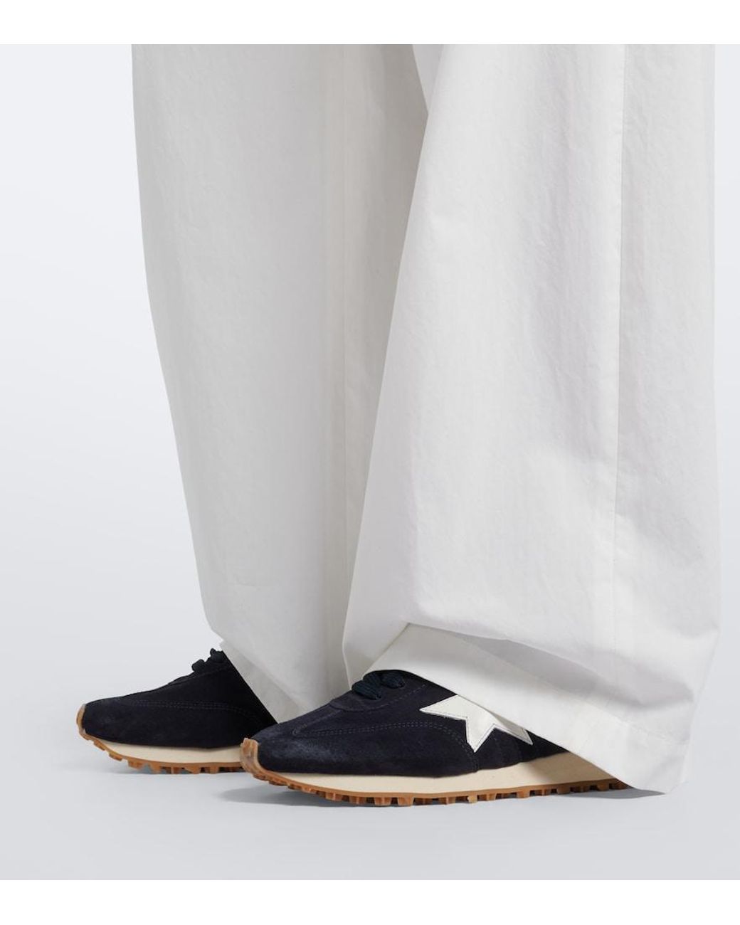 Golden Goose Deluxe Brand Blue Running Marathon Suede Sneakers