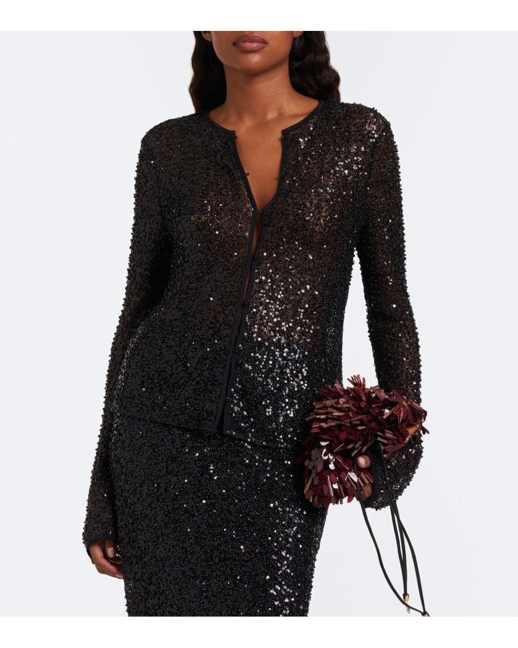 Sir Black Cassia Sequined Top