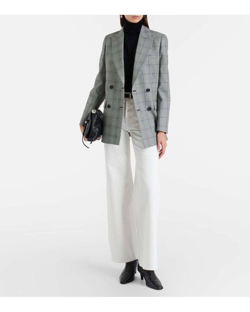 Nili Lotan White Florence High-Rise Flared Jeans