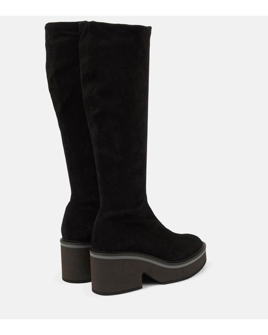 Robert Clergerie Anki Suede Knee-high Boots in Black | Lyst