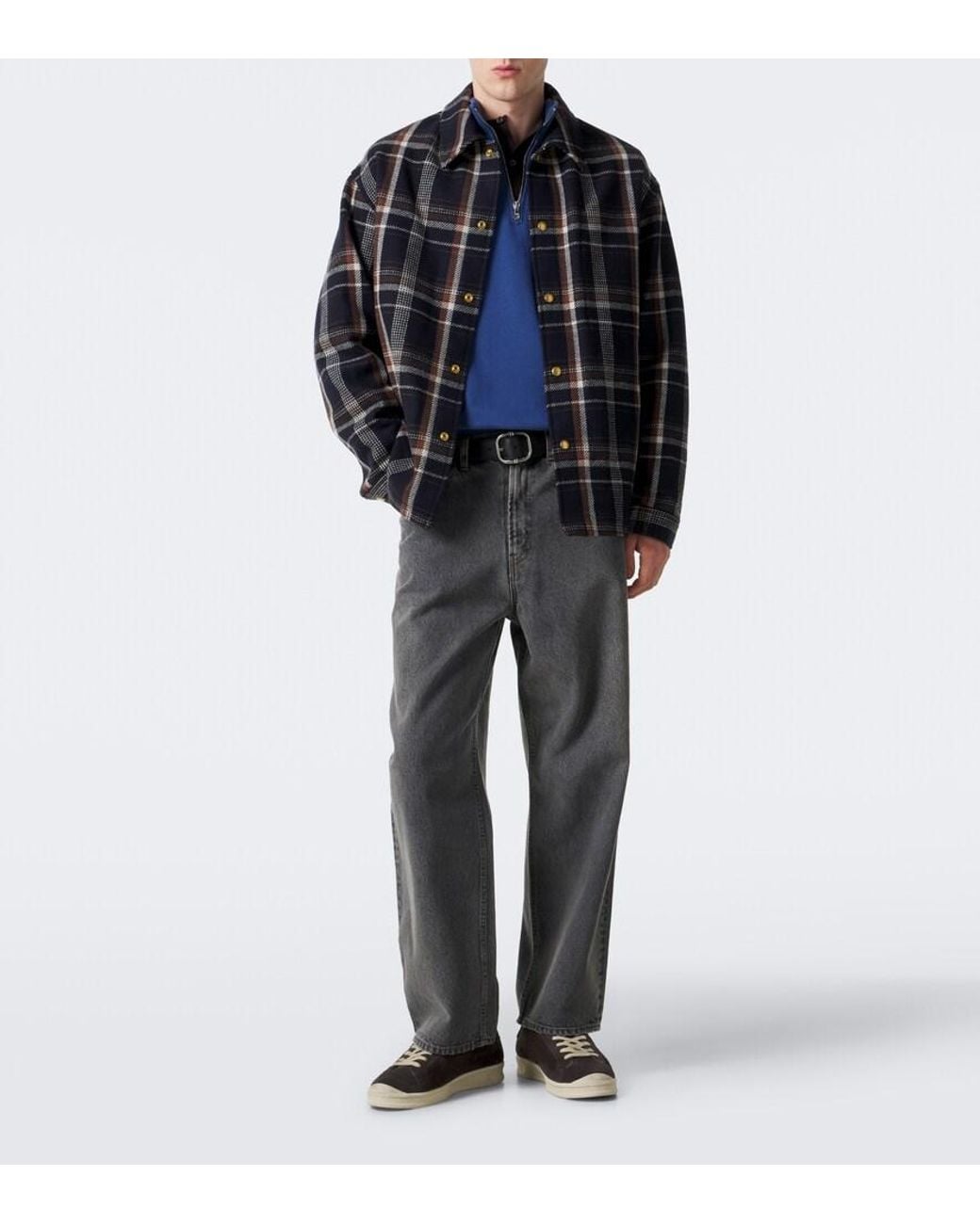 A.PRESSE Gray Wide-Leg Jeans for men