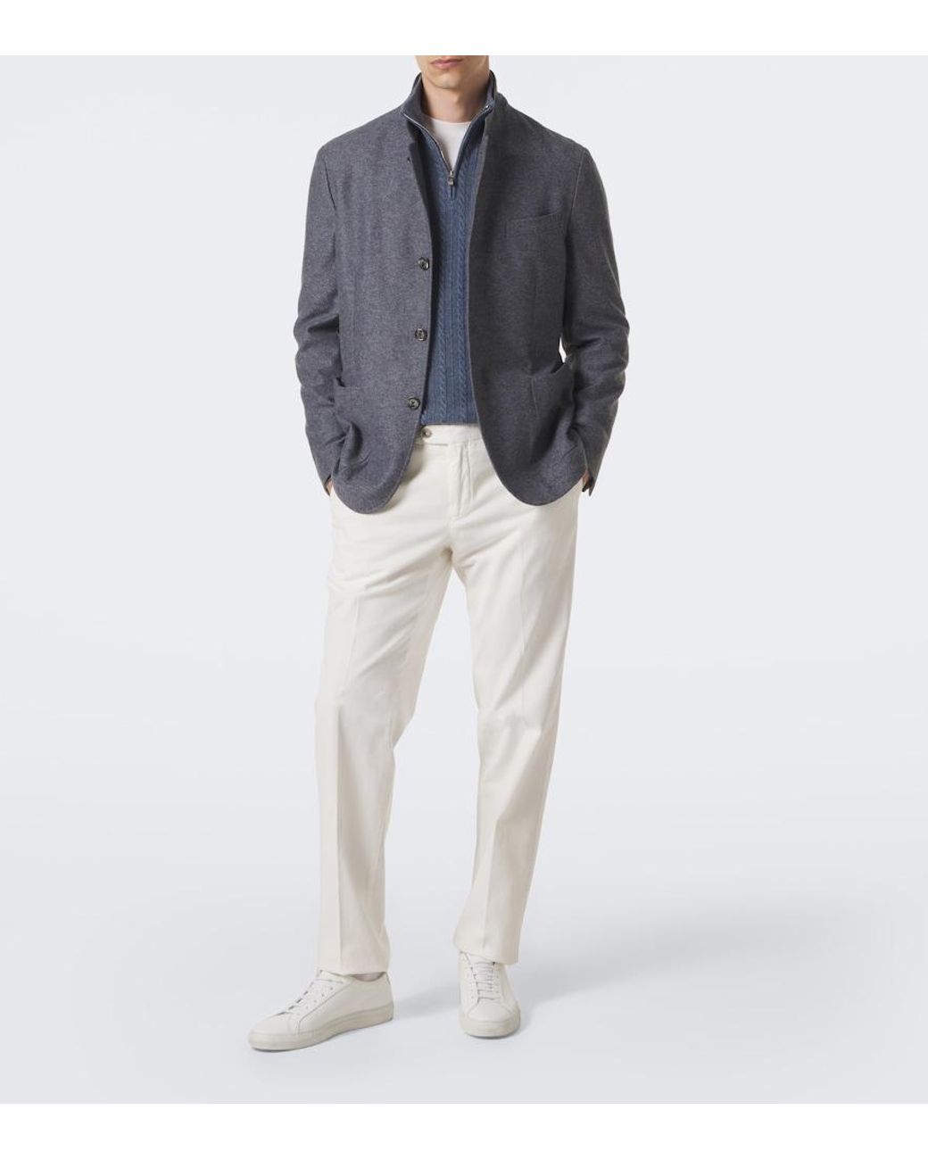 Blazer De Cachemir Fedeli de hombre de color Gray
