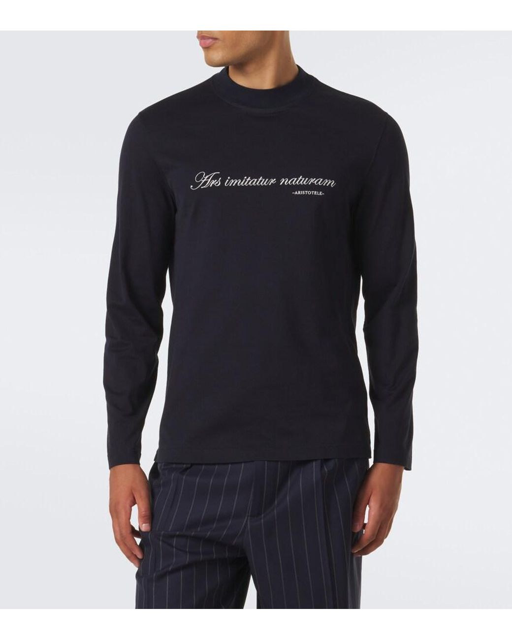 Brunello Cucinelli Blue Printed Cotton Jersey T-Shirt for men