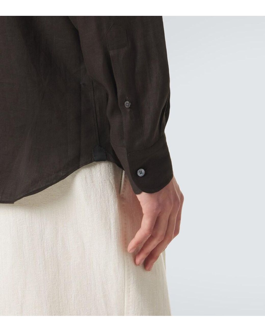 Zegna Black Linen Shirt for men