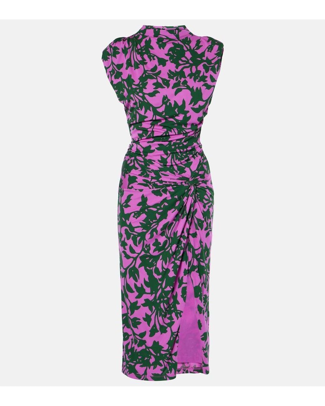 Diane von Furstenberg Purple Aviel Printed Midi Dress