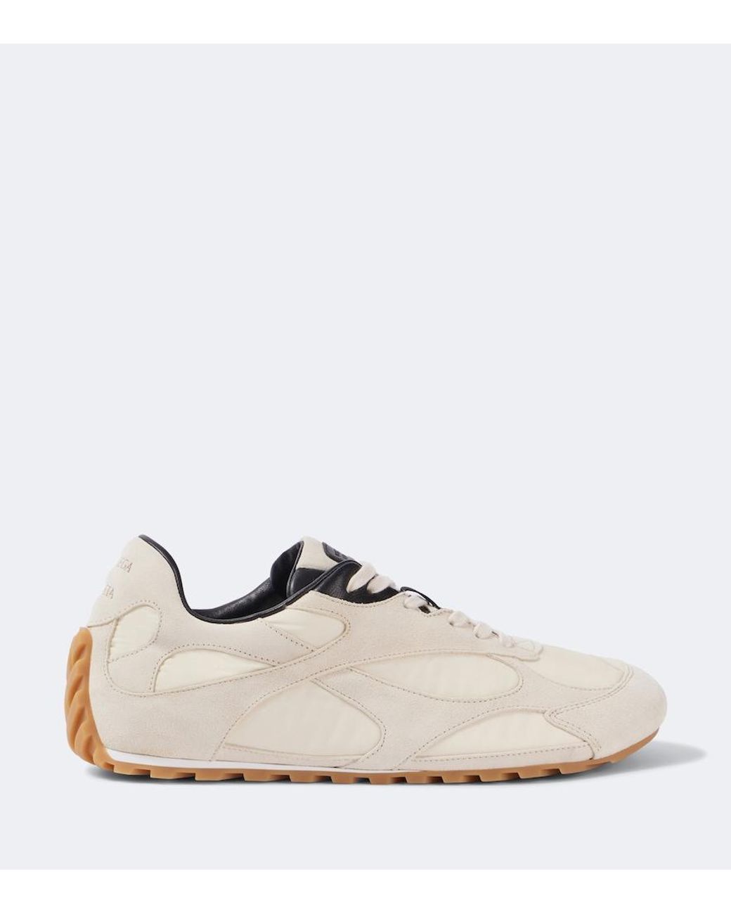 Bottega Veneta White Orbit Flash Suede-Trimmed Sneakers for men