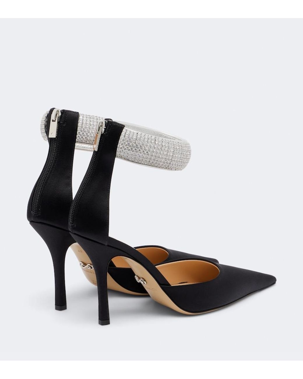 Mach & Mach Metallic She's A Lady Embellished Satin Pumps