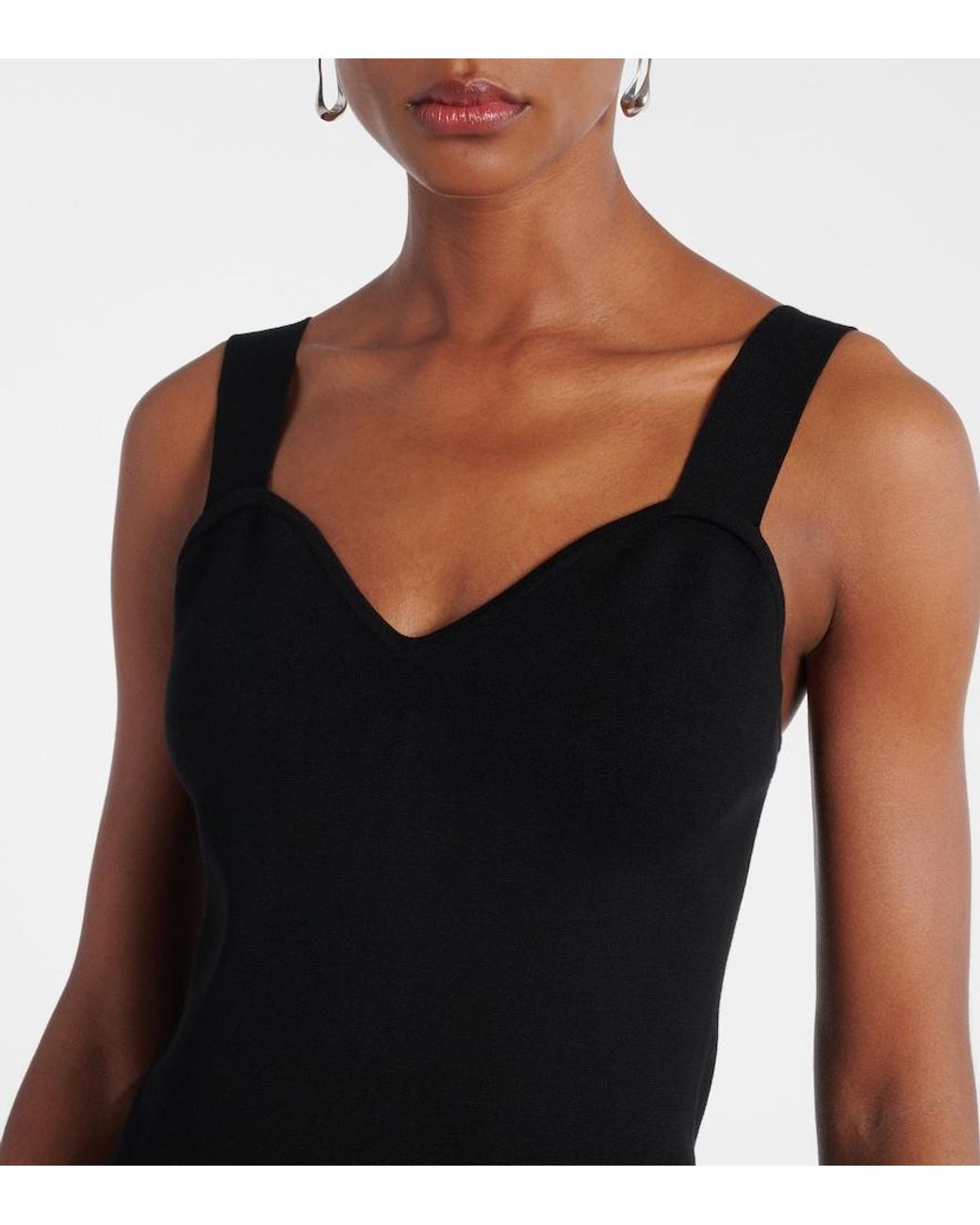 Max Mara Black Teak Knitted Midi Dress