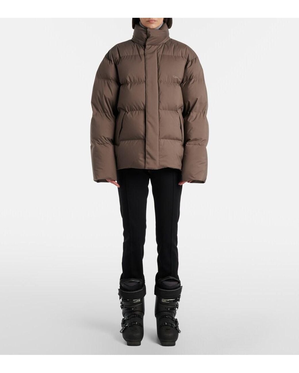 Saint Laurent Brown Technical Canvas Down Ski Jacket