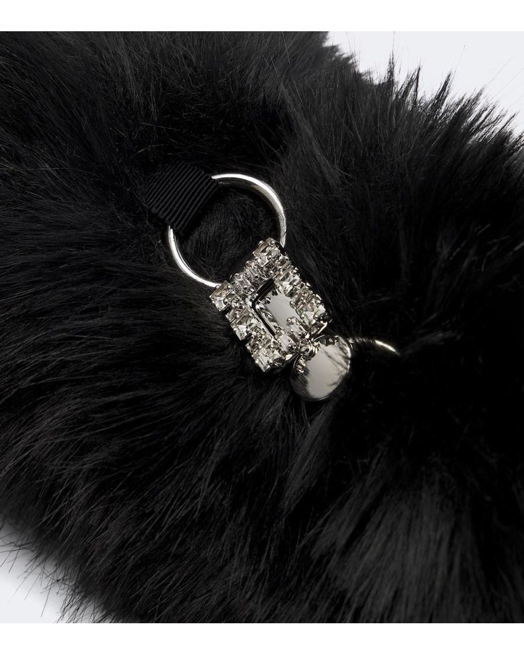 Roger Vivier Black Tres Vivier Embellished Headband