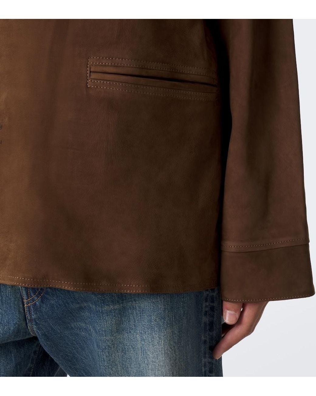 A.PRESSE Brown Leather Jacket for men