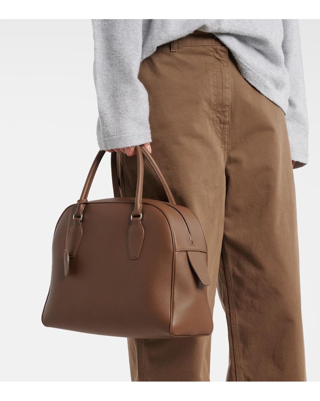 The Row Brown India 12 Medium Leather Tote Bag