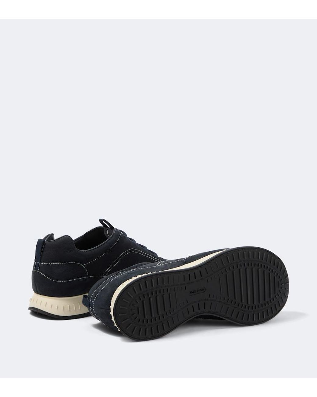 John Lobb Blue Leather Slip-On Sneakers for men