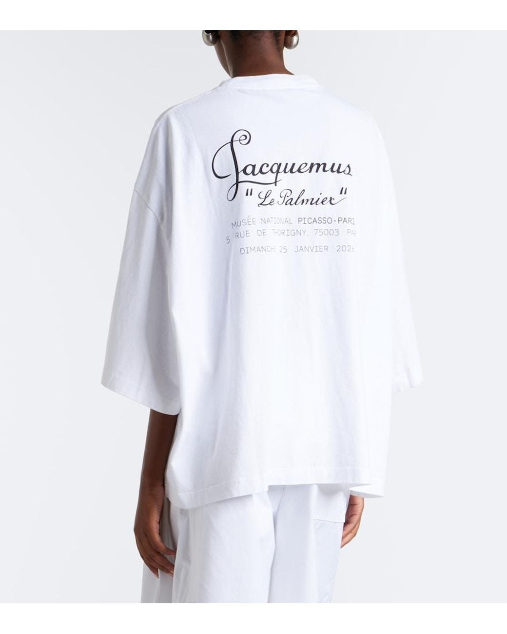 Jacquemus White Le Palmier Printed Cotton Jersey T-Shirt