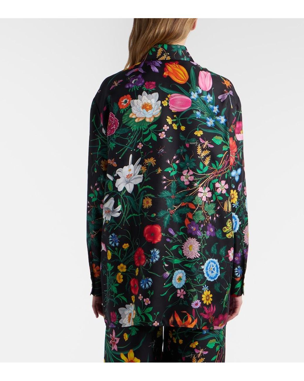 Gucci Black Printed Silk Twill Shirt