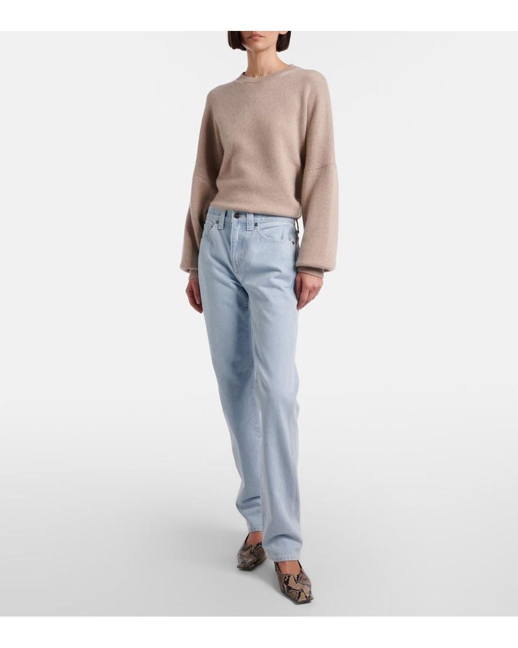 Khaite Blue Farley Straight Jeans