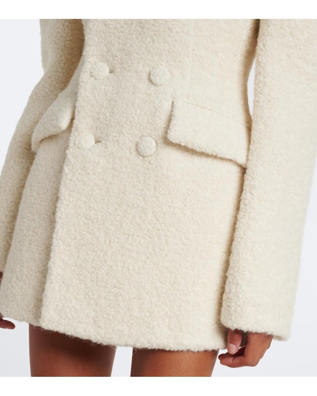 Wardrobe NYC Natural Alpaca And Wool-Blend Boucle Blazer Dress