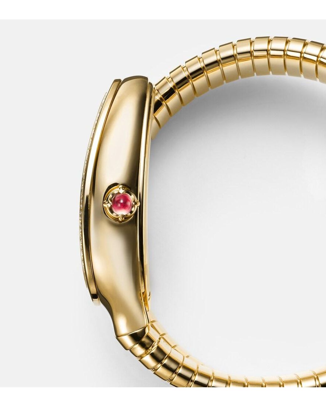 BVLGARI Metallic Serpenti Tubogas 35Mm 18Kt Watch With Diamonds And Tourmaline