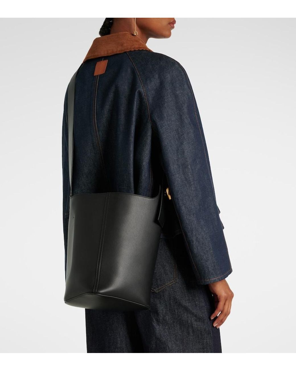 Loewe Black Medium Pebble Bucket Bag
