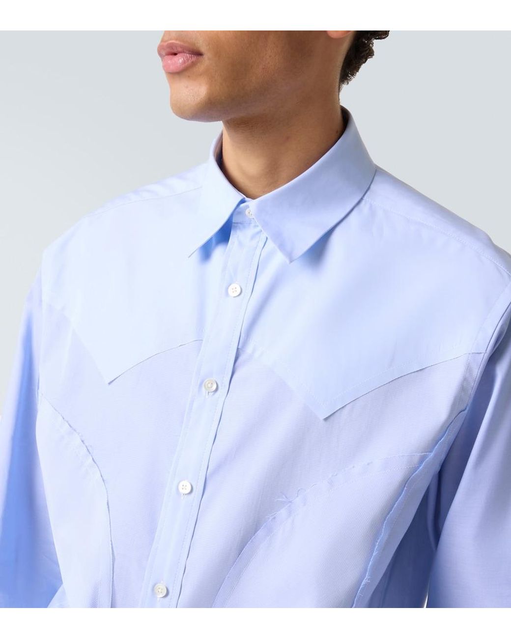 Maison Margiela Blue Cotton Poplin Shirt for men