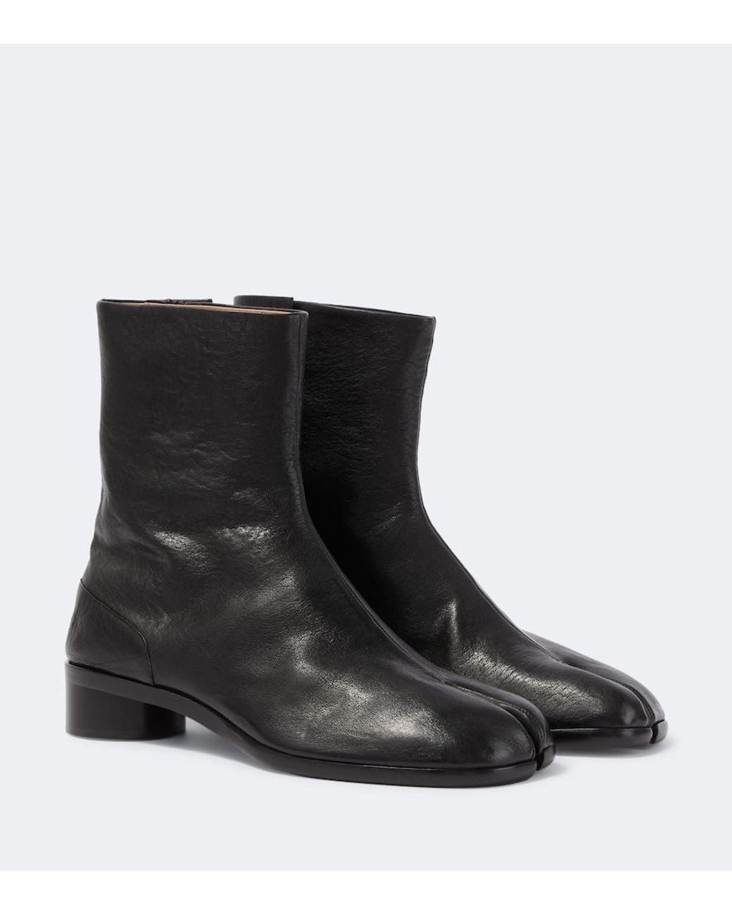 Maison Margiela Black Tabi Leather Ankle Boots for men