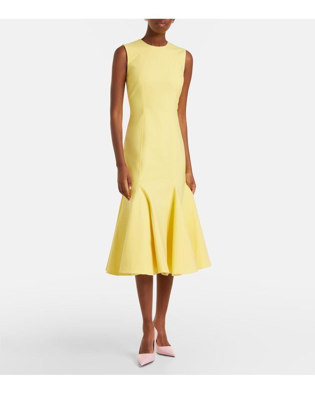 Emilia Wickstead Yellow Seema Crepe Cocktail Dress