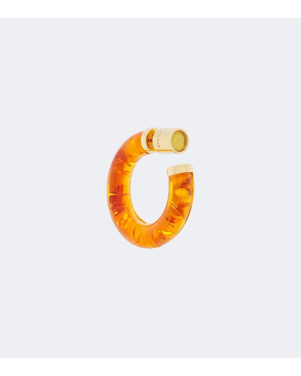 Alaïa Orange Ray Hoop Earrings