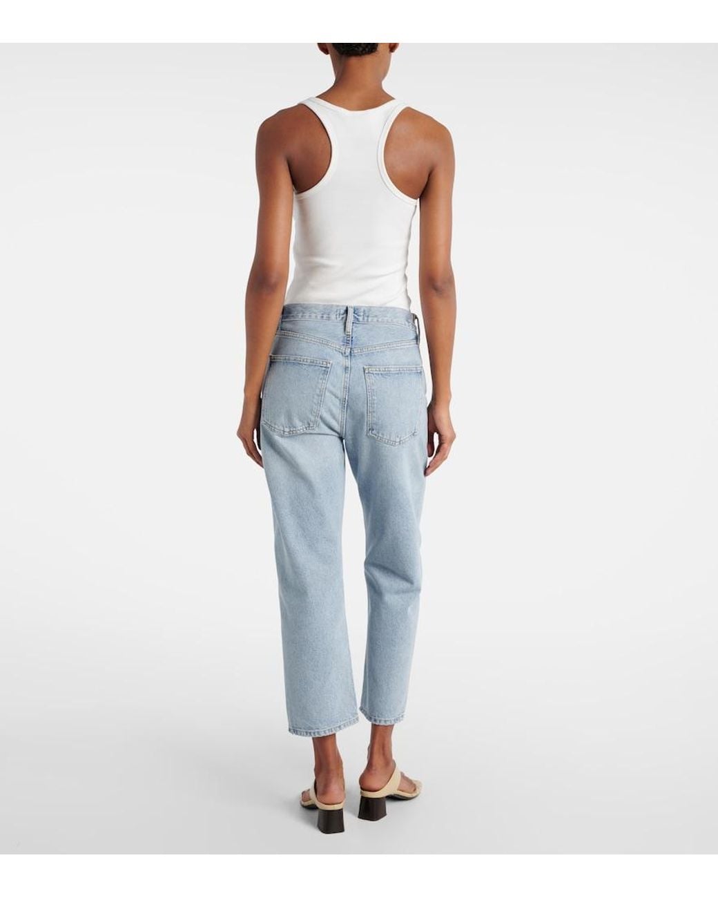 Agolde Blue 90's Mid-Rise Straight Jeans