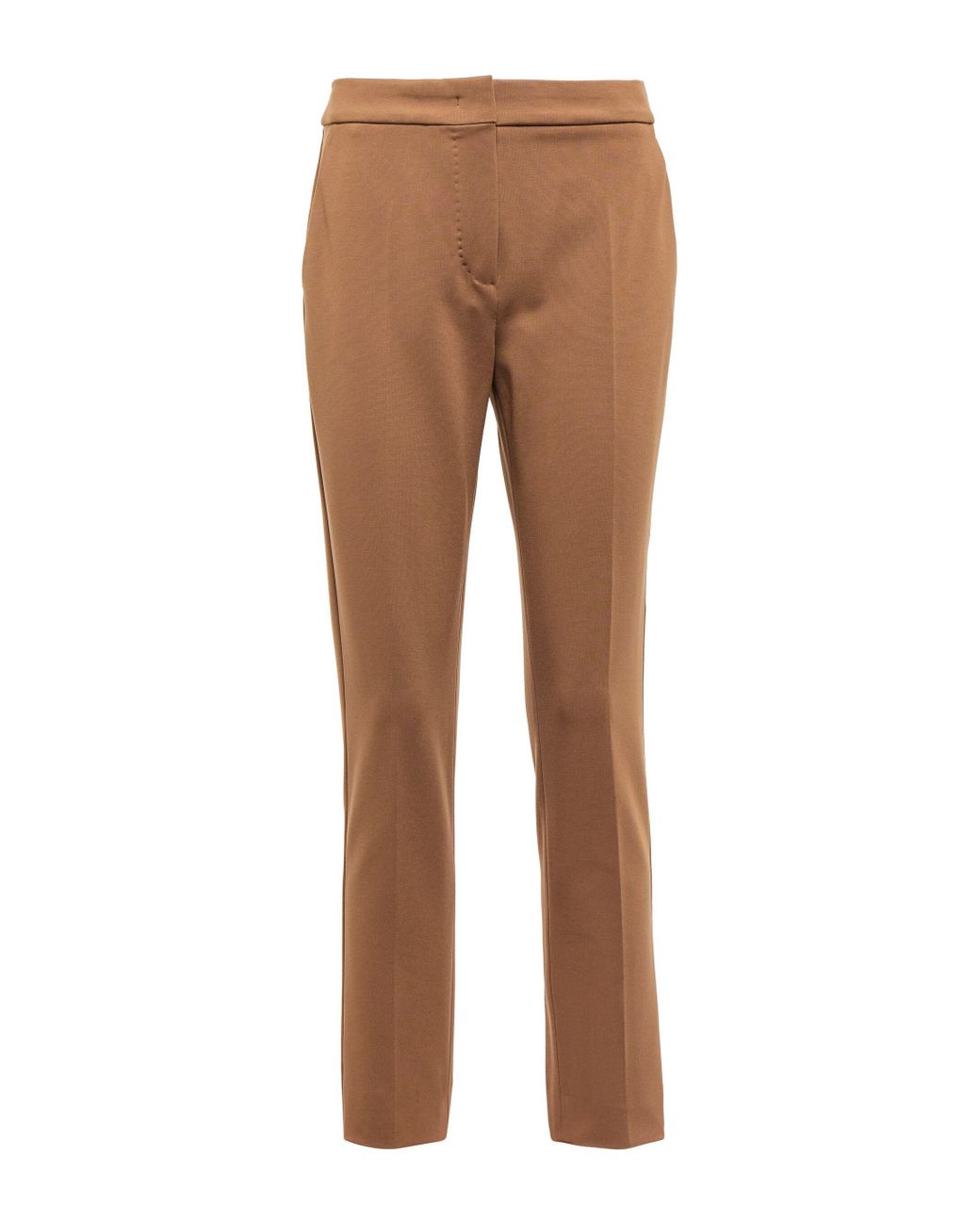Damen Bekleidung Hosen und Chinos Skinny Hosen Max Mara Synthetik Mid-Rise-Hose Pegno aus Jersey in Braun 