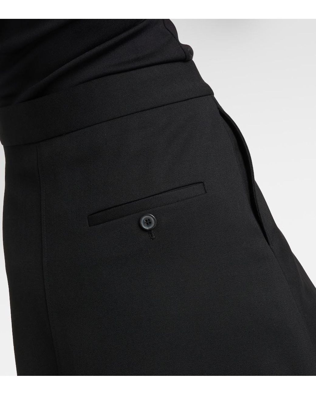 Wardrobe NYC Black Virgin Wool Midi Skirt