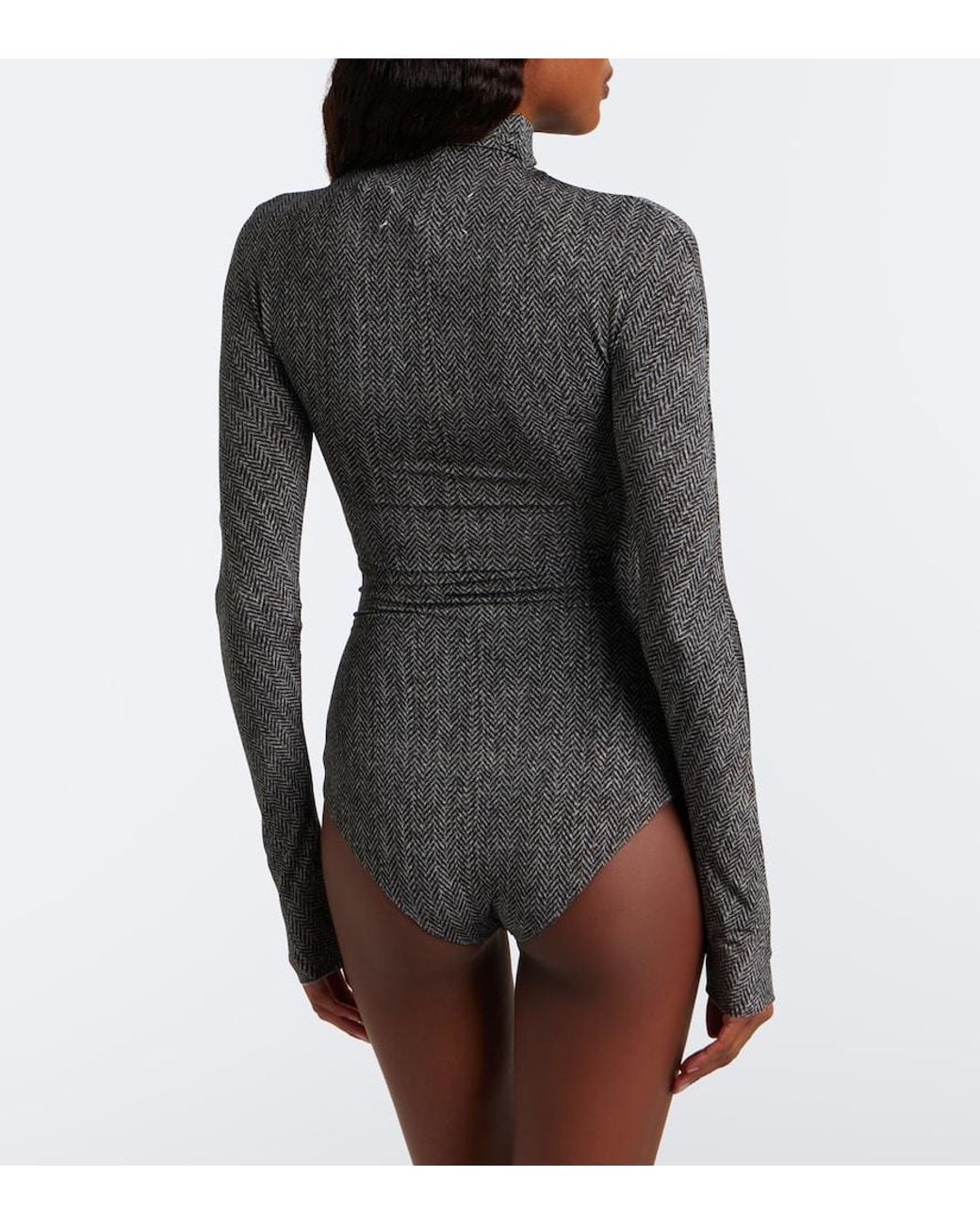 Maison Margiela Gray Printed Jersey Bodysuit