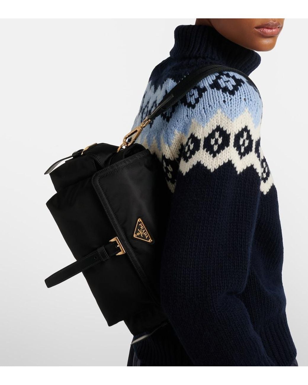 Prada Black Explore Re-Nylon Medium Crossbody Bag