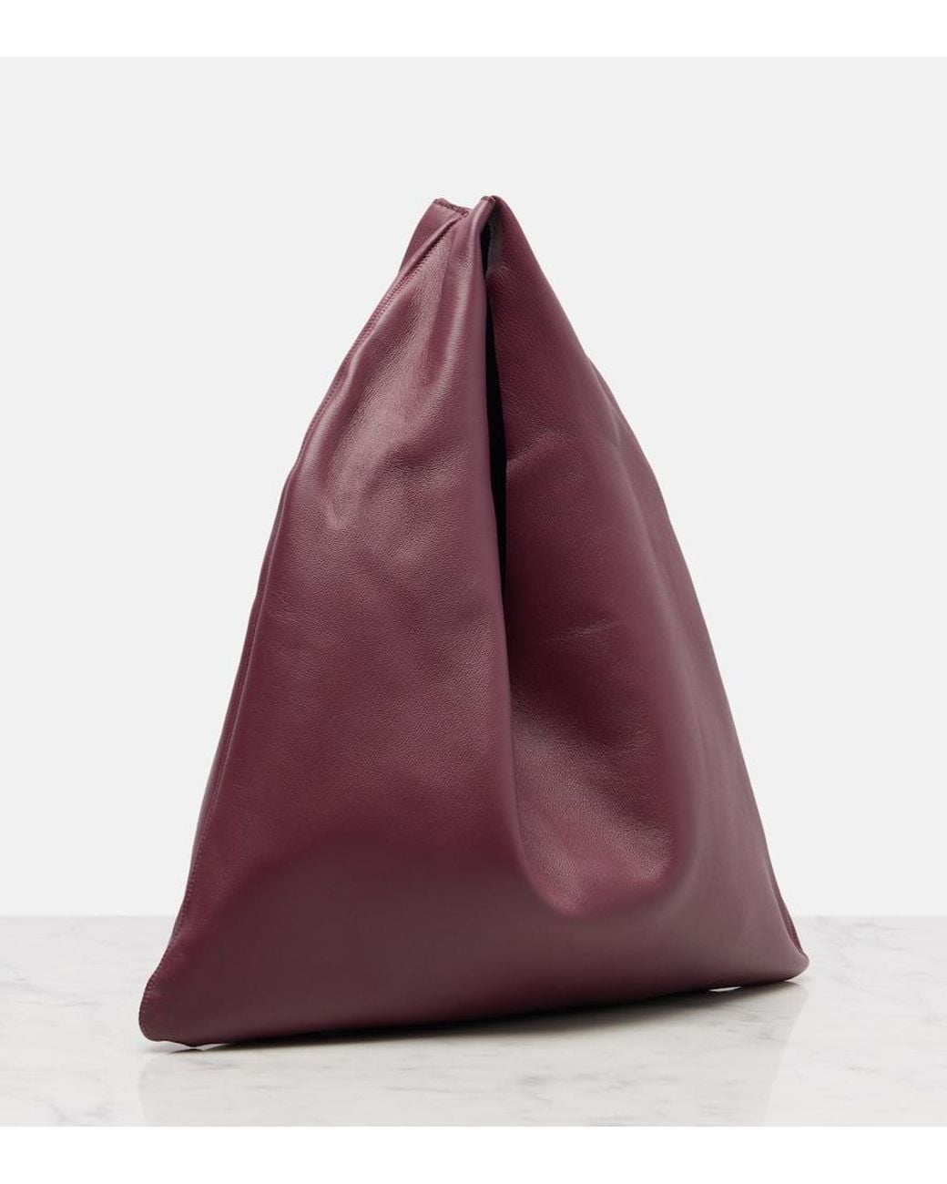 The Row Purple Tote Bag Bindle Small Aus Leder