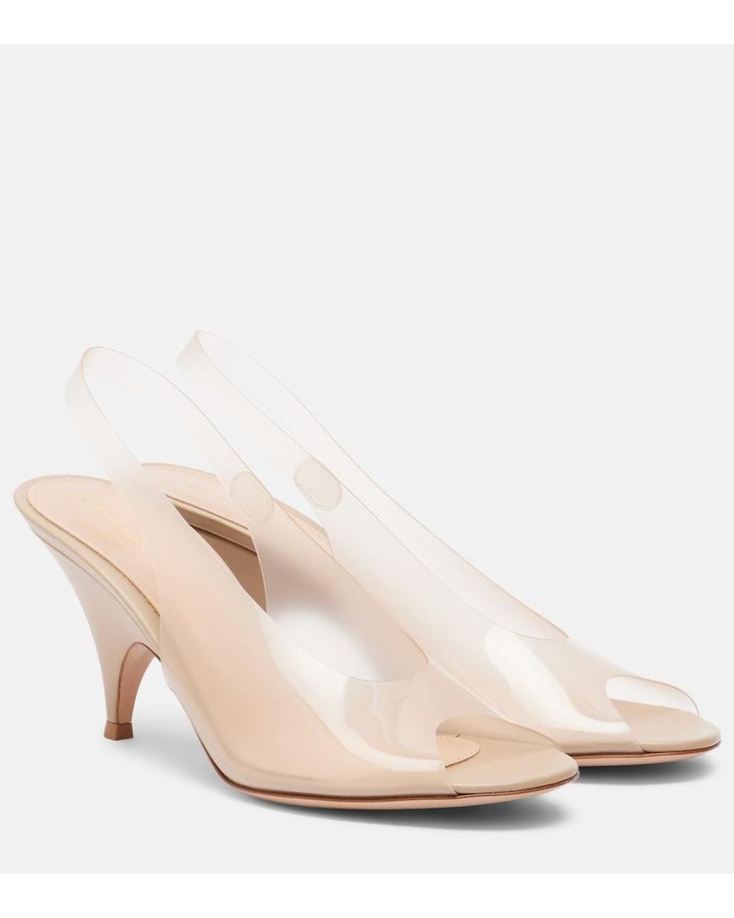 Gianvito Rossi Natural Leather-Trimmed Slingback Sandals